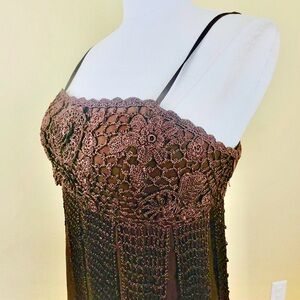 Sue Wong dress S 10. Like new. Chocolate brown. Shimmy dress.